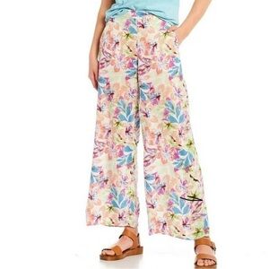 Roxy Midnight Avenue High Floral Print Wide Leg Pants Women’s Medium Beach Boho